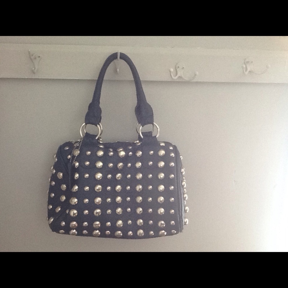 Studded navy pocket book